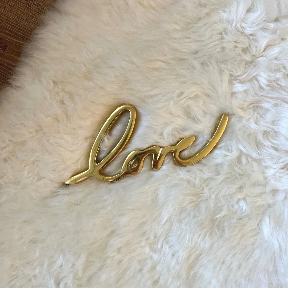 West Elm Solid Brass Love Decor